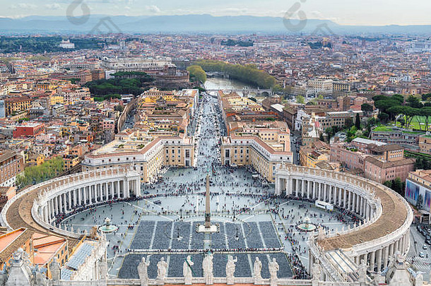 罗马天际线圣彼得的广场梵蒂冈罗马意大利