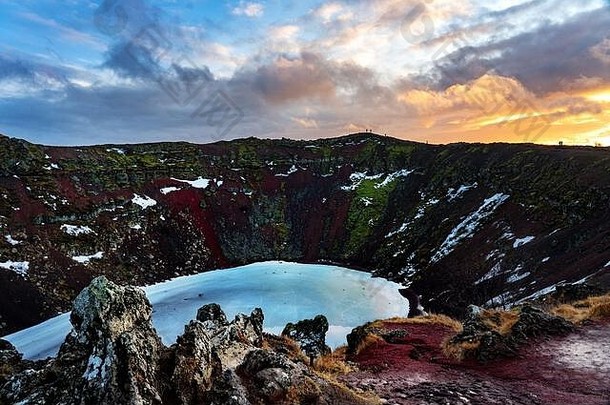 kerith火山口冰岛自然奇迹冒险冰岛