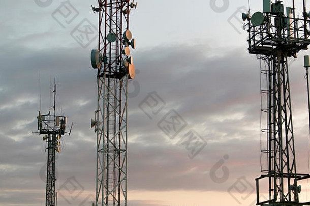电信塔细胞基地站基地收发器站无线沟通天线发射机电信