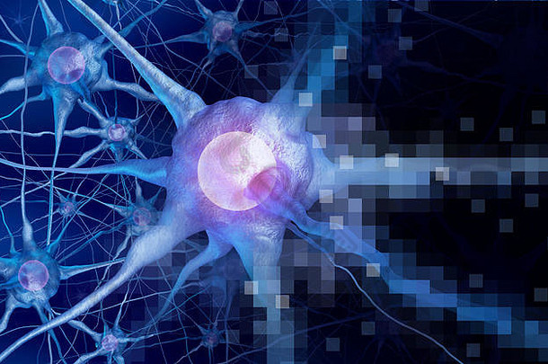 数字神经学大脑情报概念人工情报虚拟现实技术呈现