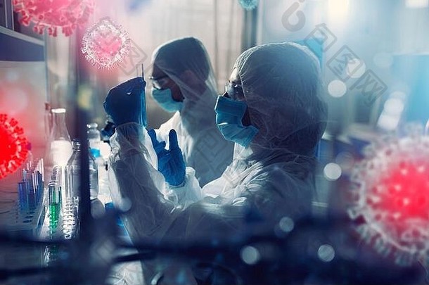 医疗科学实验室概念病毒细菌研究