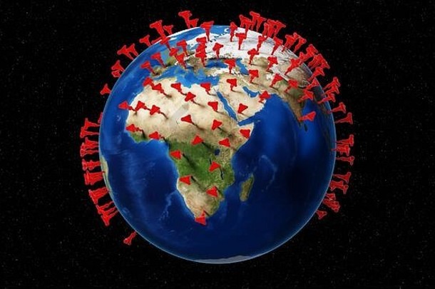 全球冠状病毒疫情爆发概念插图
