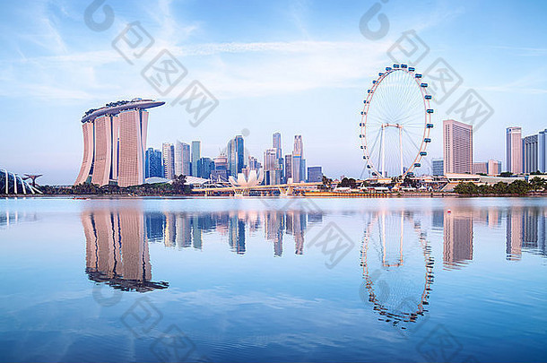 新加坡天际线视图花园湾