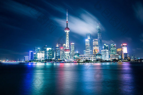 上海浦东城市景观查看履行。美丽的城市风景