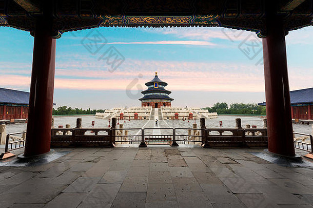 美妙的令人惊异的北京寺庙寺庙天堂北京中国大厅祈祷好收获