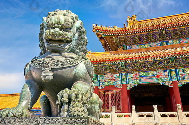 青铜狮子《卫报》被禁止的城市北京中国