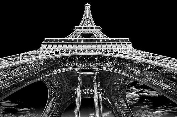 视图埃菲尔铁塔塔日出巴黎