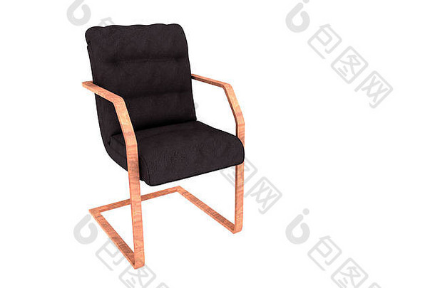 现代设计扶手椅白色背景