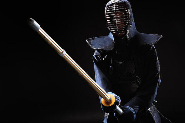 剑道战斗机护甲练习竹子剑黑色的
