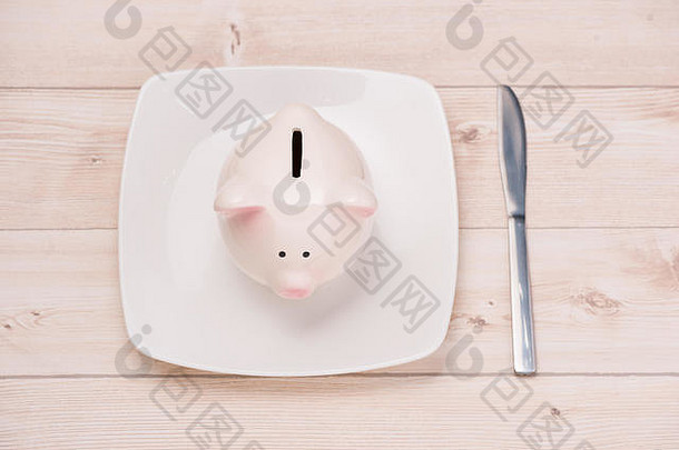 粉红色的小猪银行菜金融概念