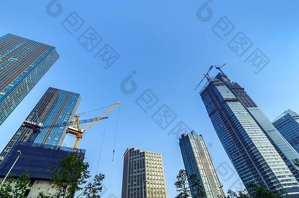 高层建筑金融区城市青岛中国