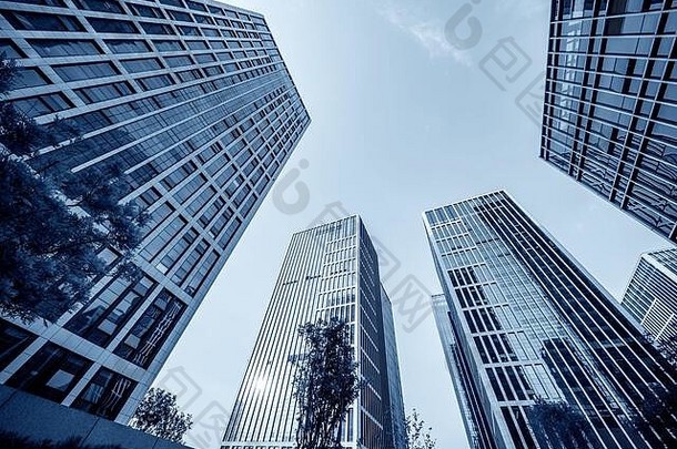 高层建筑金融区城市济南中国