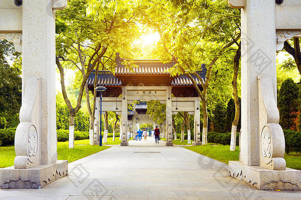传统的纪念拱西湖畔杭州中国