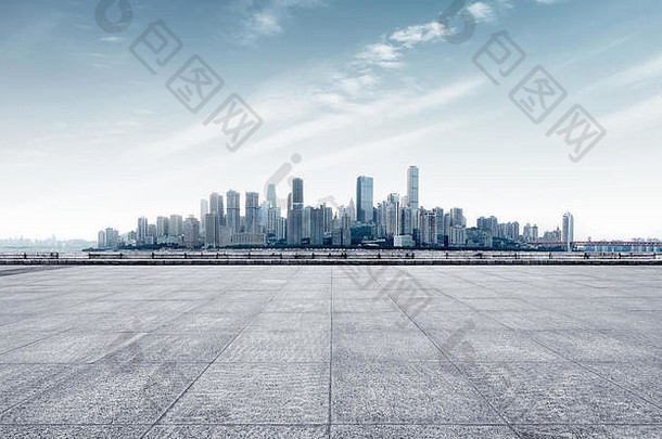 城市景观天际线重庆云天空视图空地板上