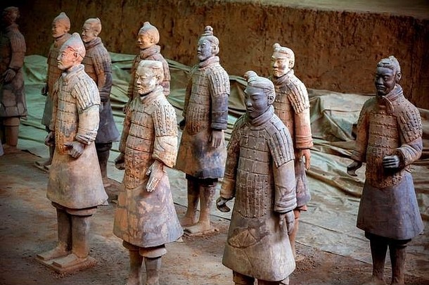 墓古老的中国人皇帝Terracotta勇士马年前