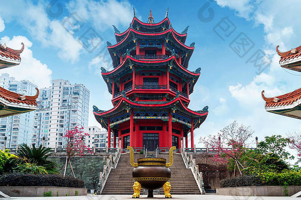 著名的中国人经典体系结构位于银行九龙河回宫展馆漳州福建