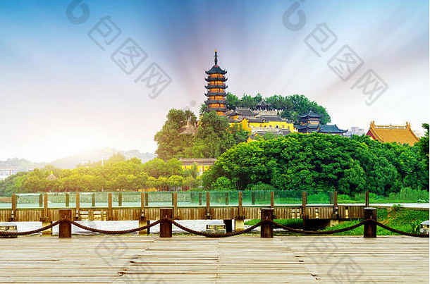 金山佛教神圣的的地方南长江河镇江中国