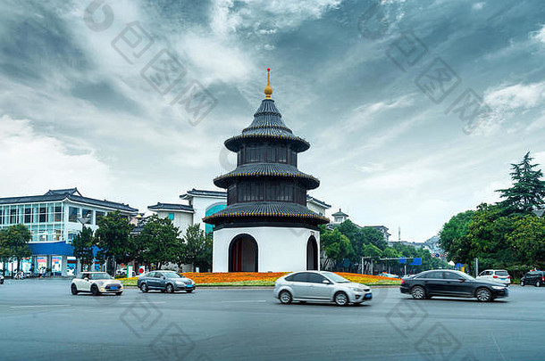 古老的建筑扬州中国文昌展馆扬州著名的旅游吸引力