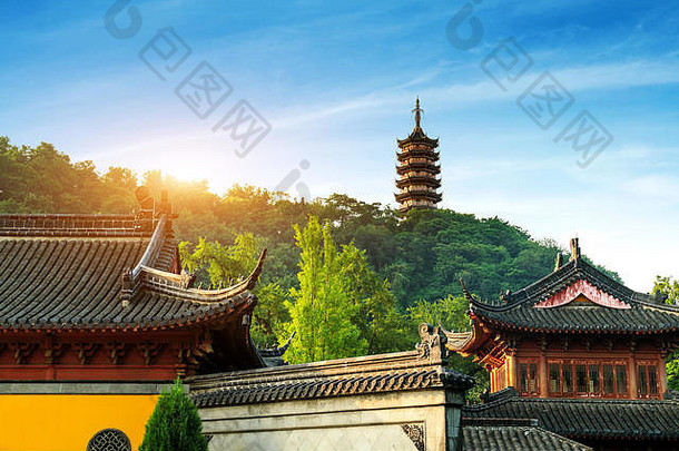 jiaoshan风景优美的区域寺庙宝塔镇江中国