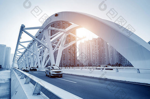 桥高速车天津中国城市景观
