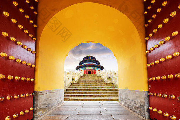 美妙的令人惊异的寺庙寺庙天堂北京中国翻译大厅祈祷好收获
