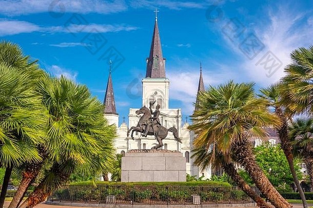奥尔良路易斯安那州美国杰克逊广场路易大教堂