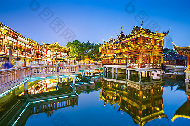 上海中国视图传统的豫园万丽花园区