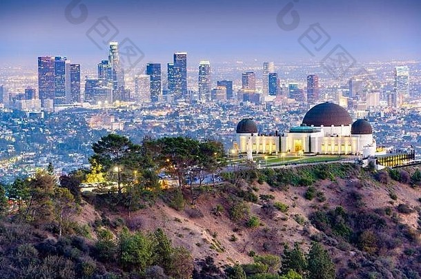 这些洛杉矶加州美国市中心天际线格里菲思公园《暮光之城》