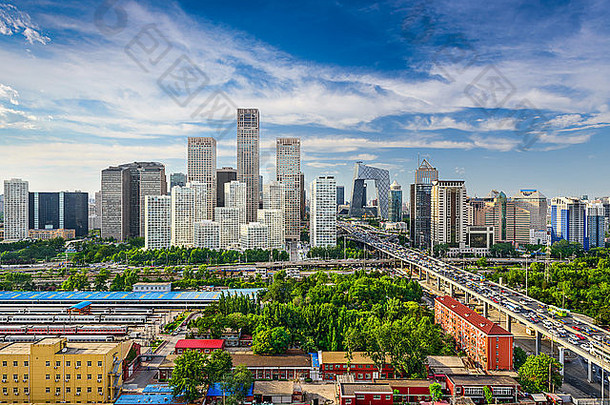 北京中国中央商务区天际线
