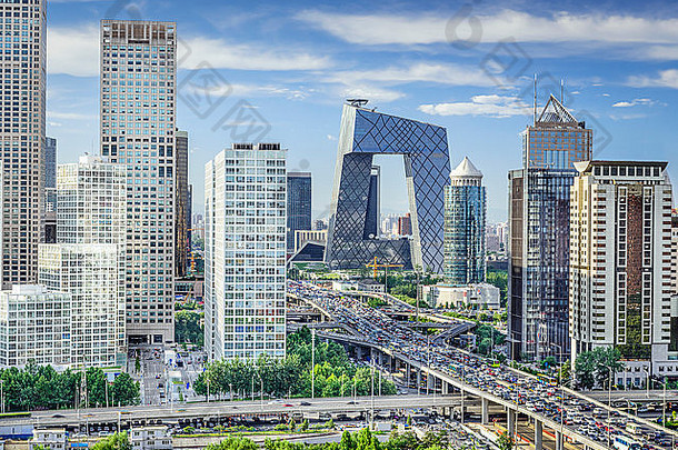 北京中国金融区天际线