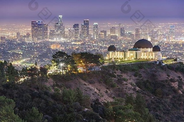这些洛杉矶加州美国市中心天际线格里菲思公园《暮光之城》