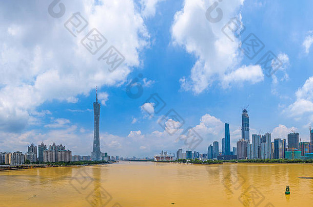 广州中国城市天际线珍珠河