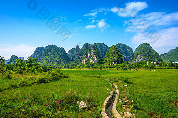 岩溶山景观农村桂林广西中国