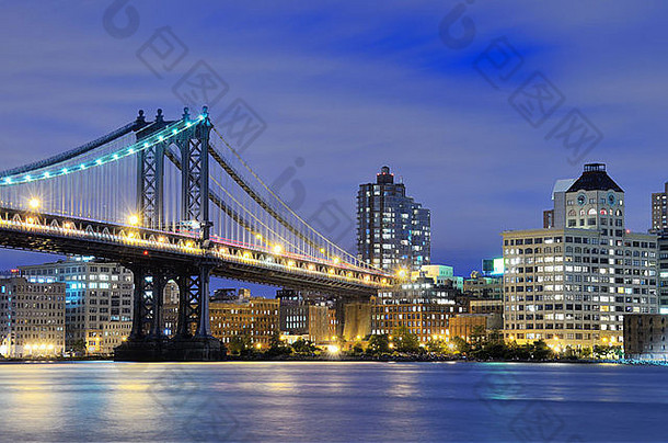 曼哈顿桥跨越东河曼哈顿纽约城市