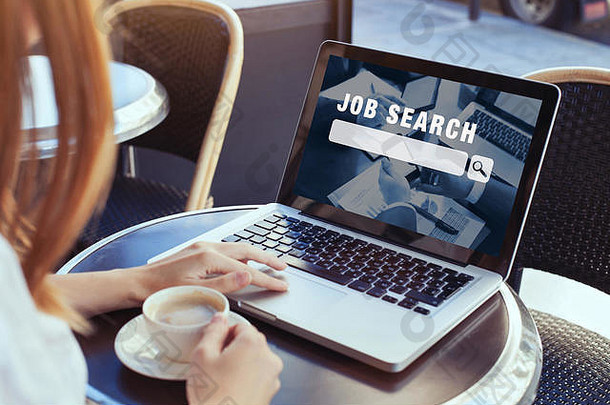 工作搜索概念找到职业生涯女人在线网站