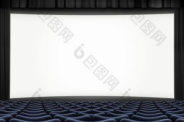电影大屏幕黑色的窗帘框架座位
