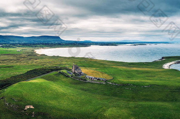 空中全景classiebawn城堡爱尔兰