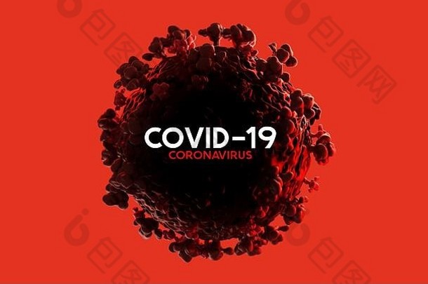 红色的科维德<strong>冠</strong>状病毒流感大流行爆发标题背景插图