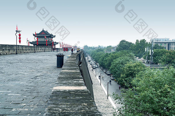 古老的塔城市墙西安中国