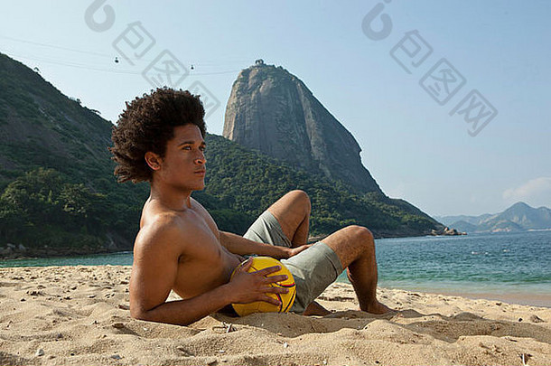 男人。海滩排球里约1月巴西