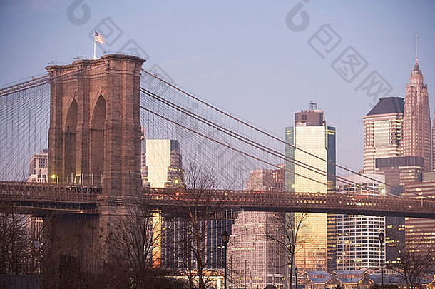 纽约城市天际线桥