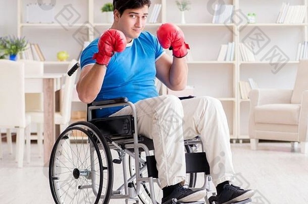 禁用拳击手轮椅恢复受伤