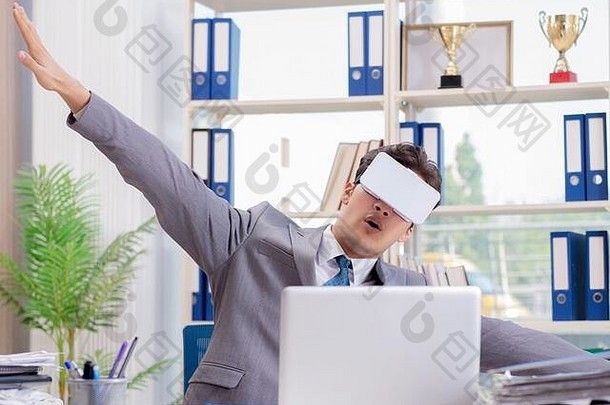 商人虚拟现实眼镜办公室