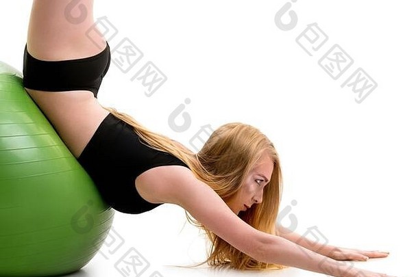 女体操<strong>运动</strong>员提出了stomack绿色健身球