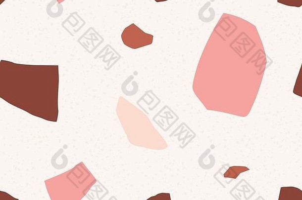 无缝的重复平台模式柔和的粉红色的粉红色的棕色（的）奶油背景时尚的时尚的复合石头纹理壁纸网络巴克