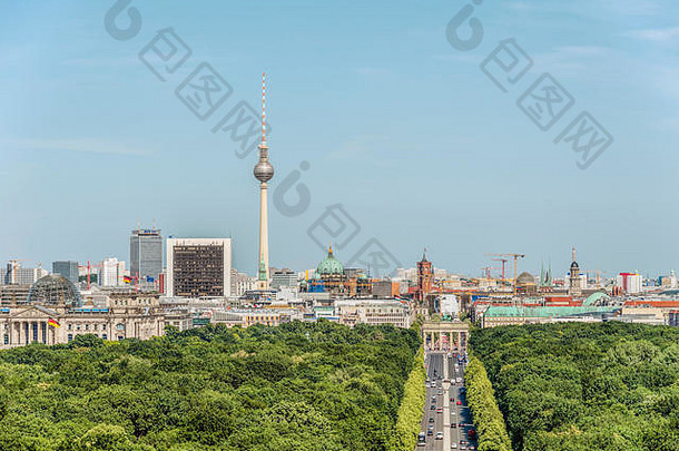 柏林城市视图胜利列野生公园德国