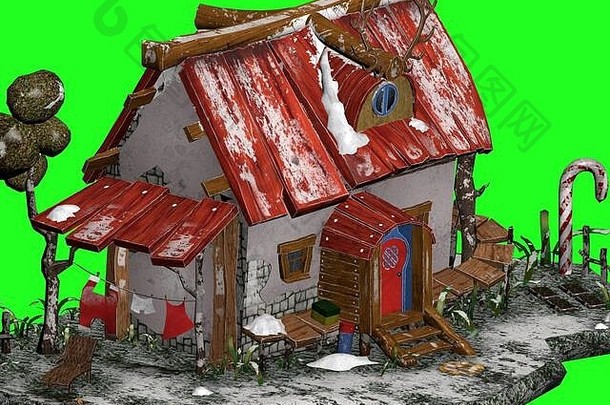 渲染圣诞老人的房子