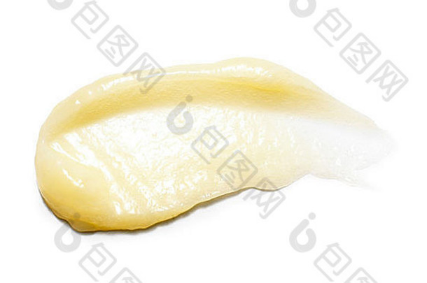米色黄色的身体擦洗粘贴减少白色背景