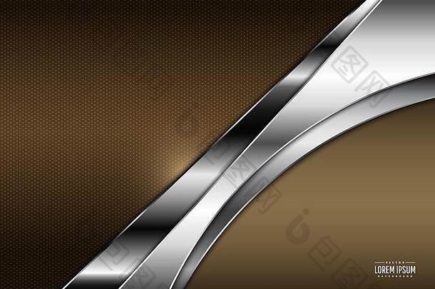 金属背景黄金银碳纤维纹理金属技术概念