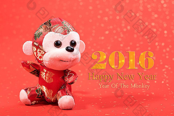 中国人月球一年饰品玩具猴子节日背景